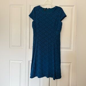 Alfani Teal Lace Cap-Sleeve Dress